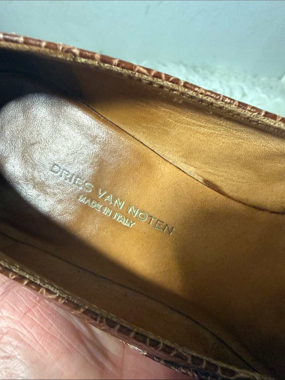 Dries Van Noten Brown Croc-Embossed Mary Jane Flats size 37 or 7 - Picture 5 of 9